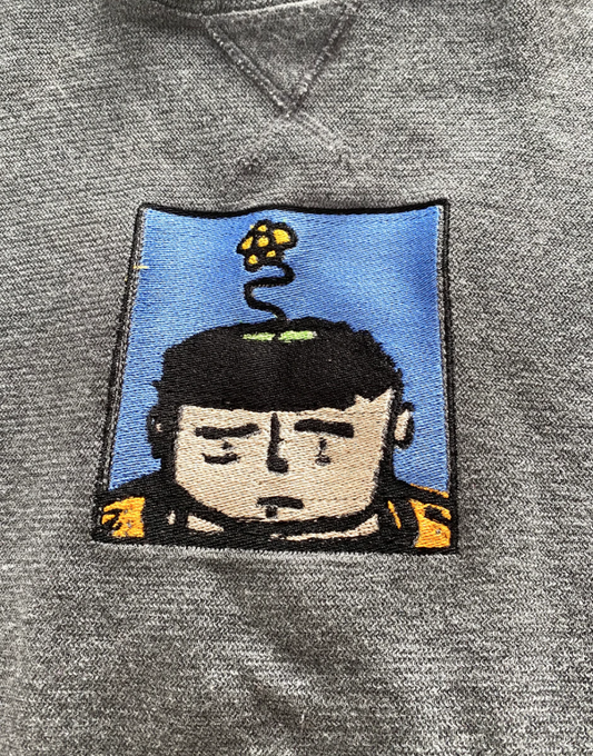Hanes flower boy embroidery crew