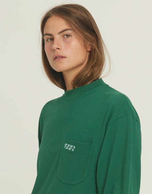T-Shirt long sleeves "Lennox" - Green/Blue