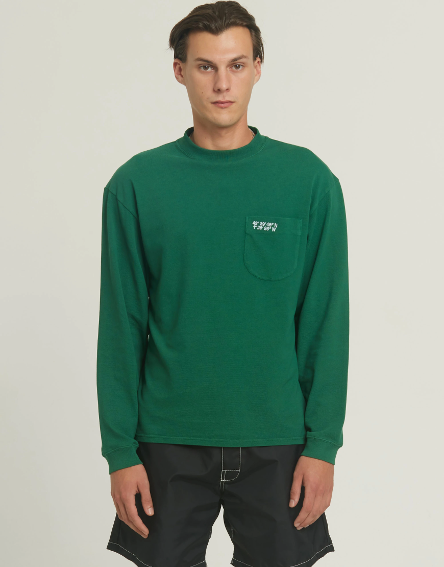 T-Shirt long sleeves "Lennox" - Green/Blue