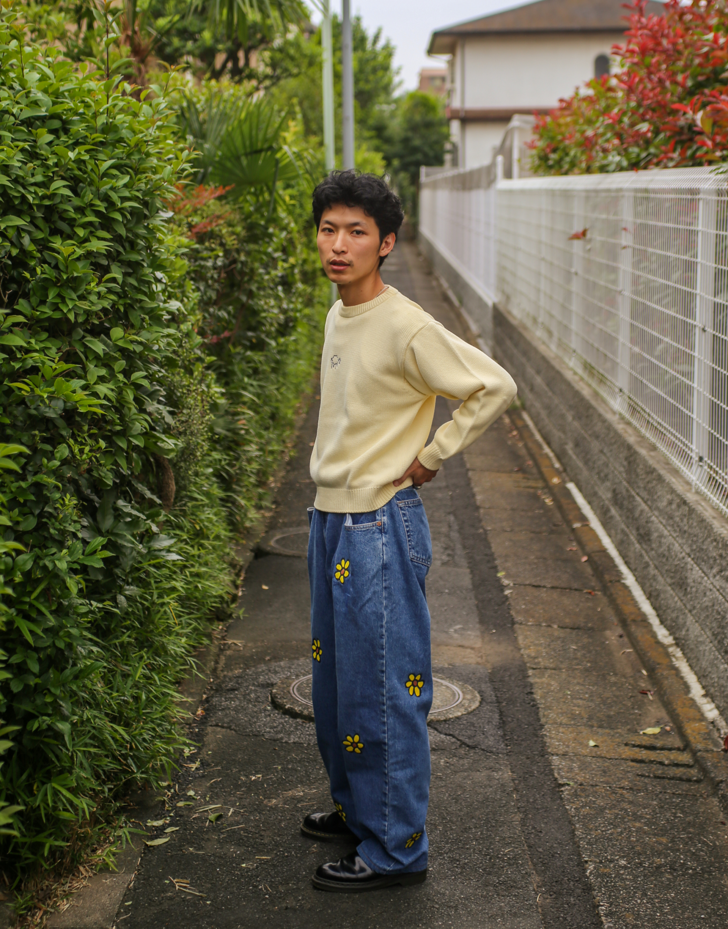 Vintage Gap baggy fit daisy blue jeans