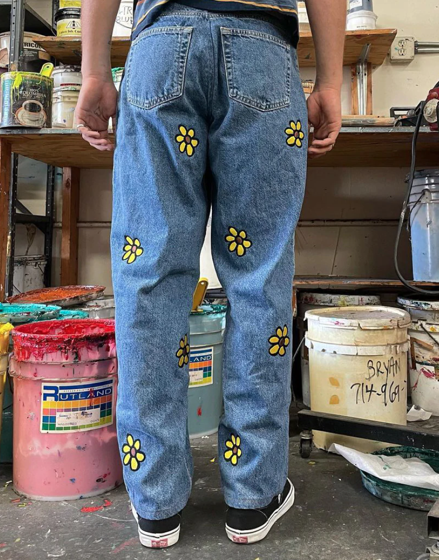 Vintage Gap baggy fit daisy blue jeans