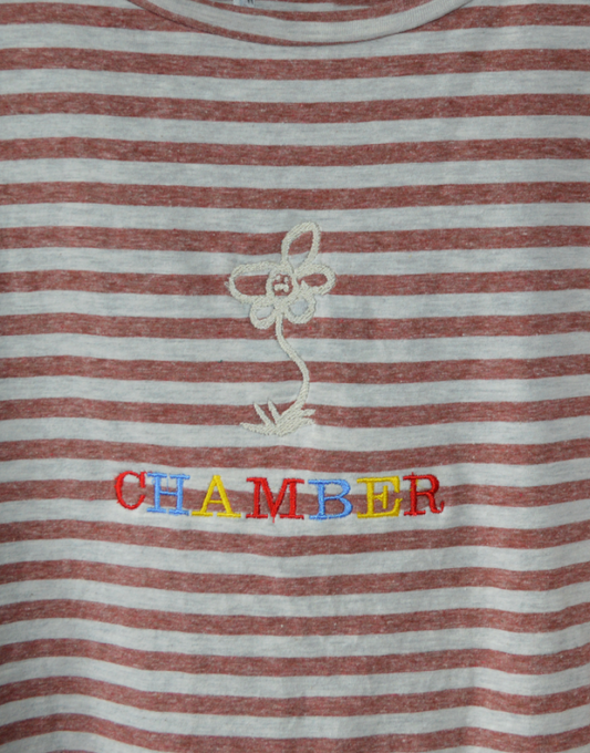 primary flower stripe T -PINK -L
