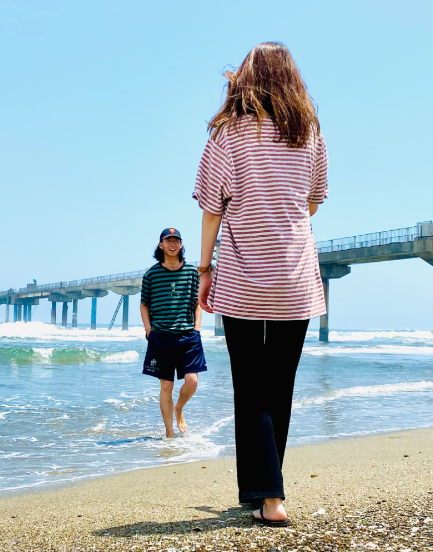 primary flower stripe T -PINK -L
