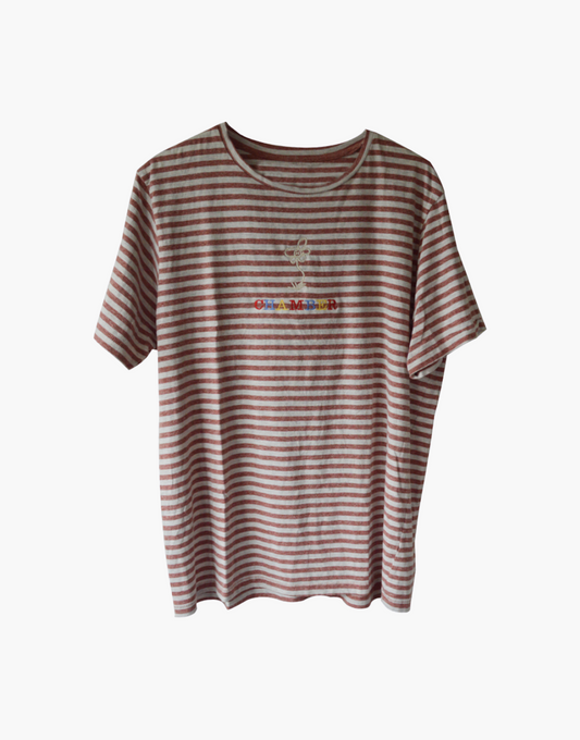 primary flower stripe T -PINK -L