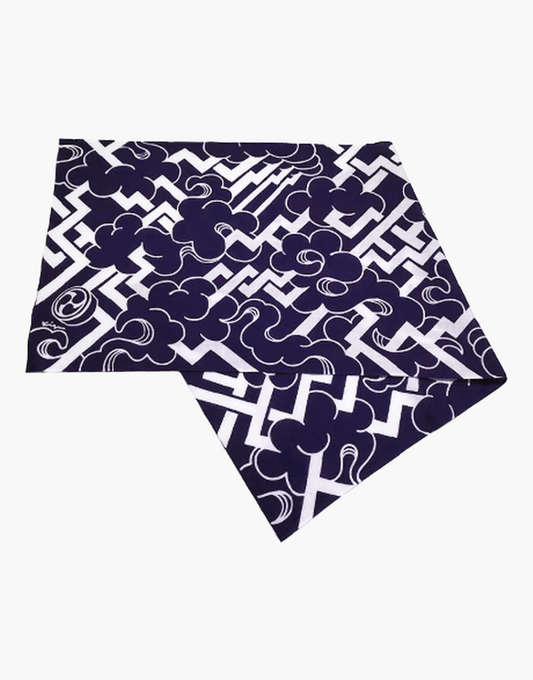 "雷土音” Tenugui_深茄子紺